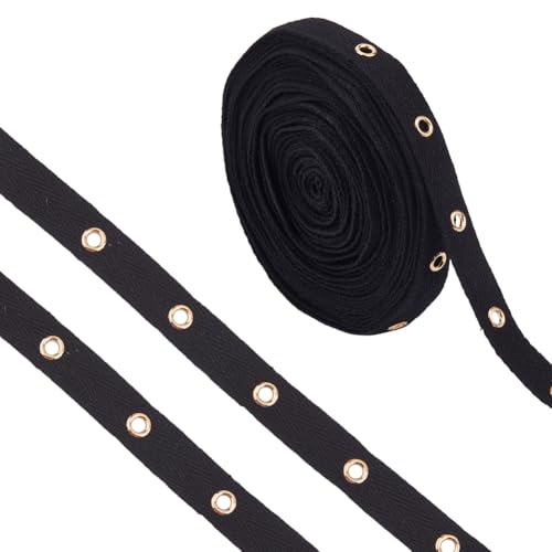 DICOSMETIC 8 Yards Schwarzes Ösenband Baumwollvorhangband Ösenringband Besatz Zum Nähen 15mm Breites Ösenband Für Quasten Kleider Geldbörsen Vorhänge Dekor DICOSMETIC 8 Yards Schwarzes Ösenband Baumwollvorhangband Ösenringband Besatz Zum Nähen 15mm Breites Ösenband Für Quasten Kleider Geldbörsen Vorhänge Dekor von DICOSMETIC