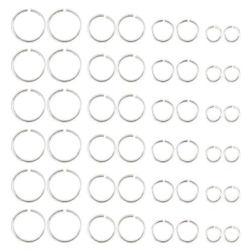 DICOSMETIC 80 Stück 4 Größen Sterling Silber Biegeringe 2/2.5/4/5 mm Offene Biegeringe DIY Spaltringe Kleiner O-Ring Verbinder Für Schlüsselanhänger Ohrring Schmuckherstellung Und Reparatur von DICOSMETIC