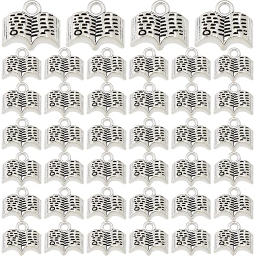 DICOSMETIC 80 Stück Kleine Buchanhänger Antik Silber Heilige Bibel Anhänger 11x12x3.5mm Lehrertag Anhänger Tibetanischer Stil Mini Legierung Anhänger Für Schmuckherstellung Bohrung: 1.8mm DICOSMETIC 80 Stück Kleine Buchanhänger Antik Silber Heilige Bibel Anhänger 11x12x3.5mm Lehrertag Anhänger Tibetanischer Stil Mini Legierung Anhänger Für Schmuckherstellung Bohrung: 1.8mm von DICOSMETIC