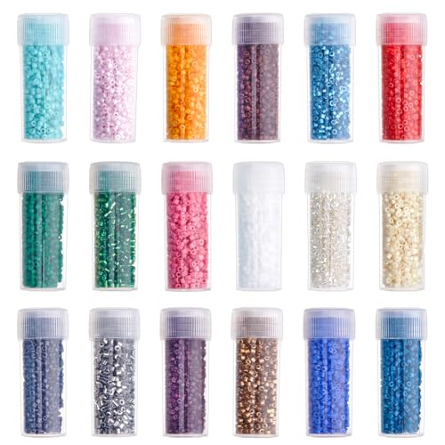 DICOSMETIC 90G 2mm Rocailles Bulk 18 Farben Zylinderförmige Glasperlen Runde Bohrung Mini Perle Kleine Lose Zwischenperlen Für Armband Halskette Schmuckherstellung Bohrung: 0.8mm DICOSMETIC 90G 2mm Rocailles Bulk 18 Farben Zylinderförmige Glasperlen Runde Bohrung Mini Perle Kleine Lose Zwischenperlen Für Armband Halskette Schmuckherstellung Bohrung: 0.8mm von DICOSMETIC