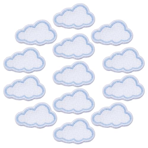 DICOSMETIC Aufnäher zum Aufbügeln, Motiv: Wolke, weiß, blau, bestickt, Polyester, bestickt, für Kleidung, Jeans, Jacke, Hut, Kleid, Zubehör, 15 Stück DICOSMETIC Aufnäher zum Aufbügeln, Motiv: Wolke, weiß, blau, bestickt, Polyester, bestickt, für Kleidung, Jeans, Jacke, Hut, Kleid, Zubehör, 15 Stück von DICOSMETIC