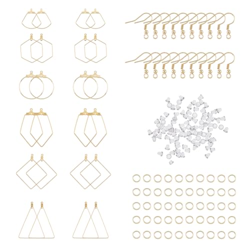 DICOSMETIC DIY Ohrringherstellungs-Set, 6 Stile, 24 Stück, Ohrringe, Perlen, Draht, Ohrringe, Anhänger, 24 Edelstahl-Ohrringhaken, 50 Ohrmuttern, 50 offene Binderinge, DIY-Schmuckzubehör DICOSMETIC DIY Ohrringherstellungs-Set, 6 Stile, 24 Stück, Ohrringe, Perlen, Draht, Ohrringe, Anhänger, 24 Edelstahl-Ohrringhaken, 50 Ohrmuttern, 50 offene Binderinge, DIY-Schmuckzubehör von DICOSMETIC