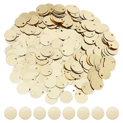 DICOSMETIC Flache runde Pailletten zum Basteln, 10,5 mm, PVC, runde Pailletten, Gold, große Pailletten, Basteln, lose Pailletten für DIY, Nähen, Sticken, Ohrringe, Basteln, 2880 Stück DICOSMETIC Flache runde Pailletten zum Basteln, 10,5 mm, PVC, runde Pailletten, Gold, große Pailletten, Basteln, lose Pailletten für DIY, Nähen, Sticken, Ohrringe, Basteln, 2880 Stück von DICOSMETIC