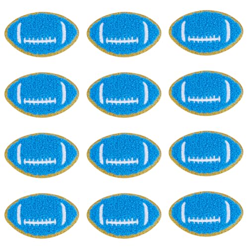 DICOSMETIC Fußball-Flicken zum Aufbügeln, Blau, Sport, bestickt, Rugby-Chenille-Stickerei, zum Aufnähen für Kleidung, Jeans, Jacke, Hut, Kleid, Zubehör, 12 Stück DICOSMETIC Fußball-Flicken zum Aufbügeln, Blau, Sport, bestickt, Rugby-Chenille-Stickerei, zum Aufnähen für Kleidung, Jeans, Jacke, Hut, Kleid, Zubehör, 12 Stück von DICOSMETIC