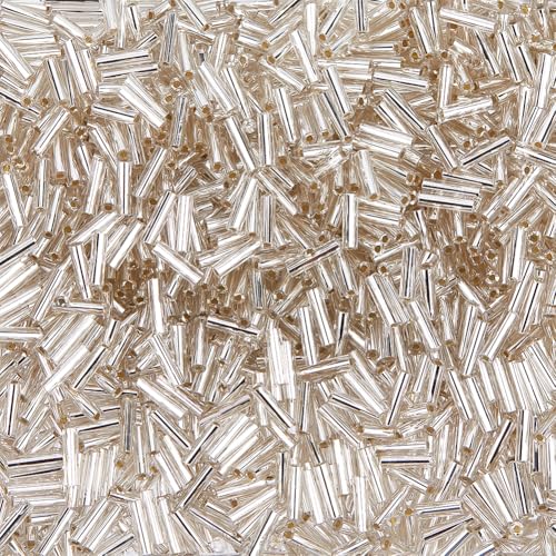 DICOSMETIC Glasperlen für Ohrringe, Armbänder, Halsketten, Schmuckherstellung, Loch: 0,5 mm, silberfarben, 6 x 2 mm, 2000 Stück DICOSMETIC Glasperlen für Ohrringe, Armbänder, Halsketten, Schmuckherstellung, Loch: 0,5 mm, silberfarben, 6 x 2 mm, 2000 Stück von DICOSMETIC