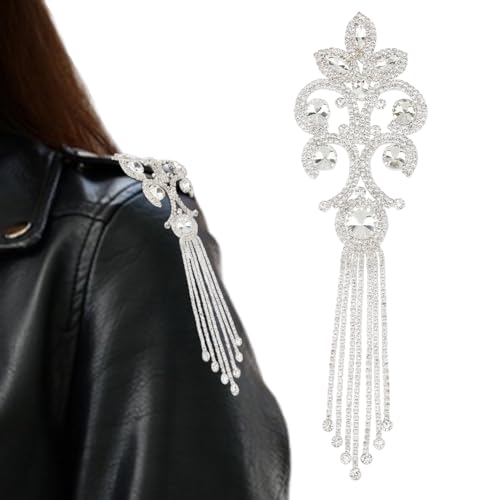 DICOSMETIC Kristall-Strass-Applikation für Brautkleid, Hochzeitskleid, Glitzer-Applikationen, Glasblumen-Applikationen zum Nähen von Kleidung, Kleid, Hochzeitszubehör, Kostümdekoration von DICOSMETIC