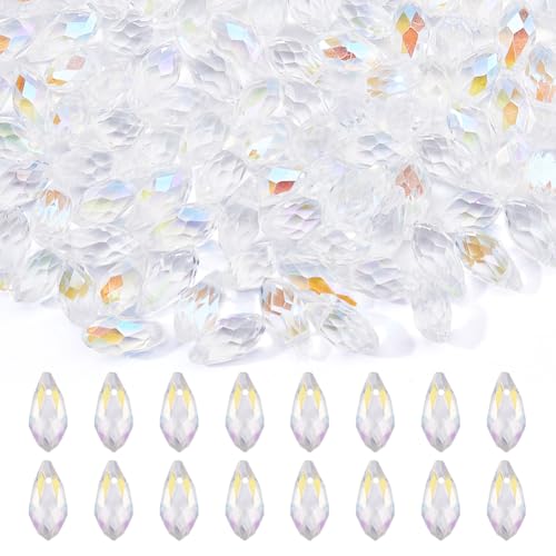 DICOSMETIC Kristallglasperlen in Tropfenform, 13 x 6 mm, facettierte Glasperlen, transparent, AB-Perlen, gebohrt, Sonnenfänger, Perlen für Armbänder, Halsketten, Schmuckherstellung, Loch: 1 mm, 150 DICOSMETIC Kristallglasperlen in Tropfenform, 13 x 6 mm, facettierte Glasperlen, transparent, AB-Perlen, gebohrt, Sonnenfänger, Perlen für Armbänder, Halsketten, Schmuckherstellung, Loch: 1 mm, 150 von DICOSMETIC