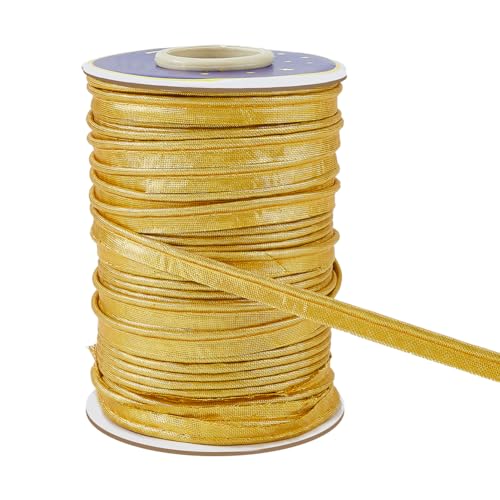 DICOSMETIC Paspelkordel zum Nähen, goldfarben, Satin-Schrägband, Polyester-Schrägband für Kleidung, Nähen, Heimdekoration und Bastelarbeiten, 11 mm DICOSMETIC Paspelkordel zum Nähen, goldfarben, Satin-Schrägband, Polyester-Schrägband für Kleidung, Nähen, Heimdekoration und Bastelarbeiten, 11 mm von DICOSMETIC