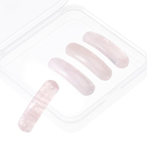 DICOSMETIC Rosenquarz-Steinperlen, gebogen, 35 mm, rechteckige Steinperle, rosa Edelsteinperlen, Link für Halskette, Armband, Schmuckherstellung, Loch: 1,2 mm, 4 Stück DICOSMETIC Rosenquarz-Steinperlen, gebogen, 35 mm, rechteckige Steinperle, rosa Edelsteinperlen, Link für Halskette, Armband, Schmuckherstellung, Loch: 1,2 mm, 4 Stück von DICOSMETIC