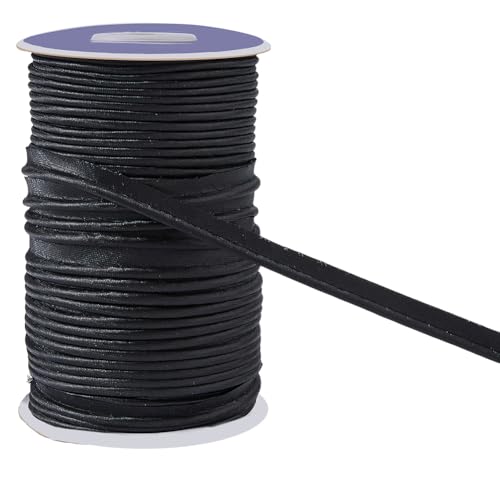 DICOSMETIC Satin-Schrägband, Polyester-Schrägband zum Nähen, Nähen, Heimtextilien und Basteln, 72 Yards x 11 mm, Schwarz von DICOSMETIC