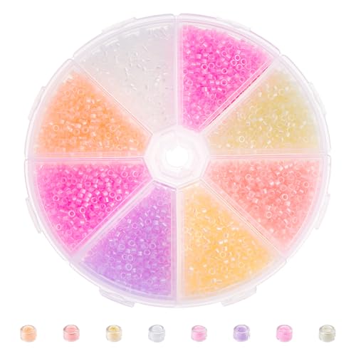 DICOSMETIC Zylinder-Glasperlen, 80 g, 8 Farben, leuchten im Dunkeln, 2,5 mm, kleine Glas-Rocailles, UV-Armbandperle für selbstgemachte Armbänder, Halsketten, Schmuckherstellung, Rot und Gelb DICOSMETIC Zylinder-Glasperlen, 80 g, 8 Farben, leuchten im Dunkeln, 2,5 mm, kleine Glas-Rocailles, UV-Armbandperle für selbstgemachte Armbänder, Halsketten, Schmuckherstellung, Rot und Gelb von DICOSMETIC