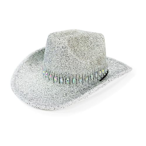 DIDILLX Cowgirl-Hut mit Schmucksteinen, schwerer Kristall-Panama-Hut, Überraschung, Mädchen, Jungen, Brauthut für Karneval, Musikfestival DIDILLX Cowgirl-Hut mit Schmucksteinen, schwerer Kristall-Panama-Hut, Überraschung, Mädchen, Jungen, Brauthut für Karneval, Musikfestival von DIDILLX