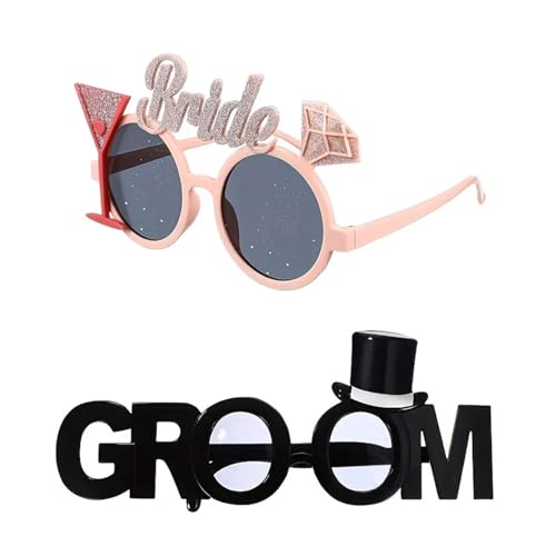 DIDILLX Lustiger Hochzeitsbrillenrahmen für Braut, Bräutigam, Sonnenbrille, Kostüm, Brillen für Empfang, Feier, interaktive Hochzeitsbrille DIDILLX Lustiger Hochzeitsbrillenrahmen für Braut, Bräutigam, Sonnenbrille, Kostüm, Brillen für Empfang, Feier, interaktive Hochzeitsbrille von DIDILLX