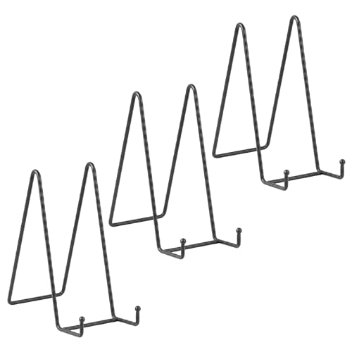Staffelei Aufsteller Teller Ständer Metall - 3 Stück Tellerständer - Deko Tellerhalter - Dekoteller Halterung - Eisen Staffelei fuer Teller | Foto | Bücher | Bild | Bilderrahmen - Schwarz - 20,5 cm von DIDUDIDU