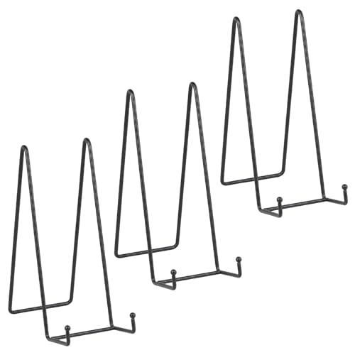 Staffelei Aufsteller Teller Ständer Metall - 3 Stück Tellerständer - Deko Tellerhalter - Dekoteller Halterung - Eisen Staffelei fuer Teller | Foto | Bücher | Bild | Bilderrahmen - Schwarz - 25,4 cm von DIDUDIDU
