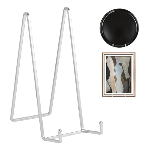 Staffelei Aufsteller Teller Ständer Metall - Tellerständer Groß - Deko Tellerhalter - Dekoteller Halterung - Eisen Staffelei fuer Buch | Foto | Bilderrahmen | Gedenktafel - Silber - 2 Stück - 25 cm Staffelei Aufsteller Teller Ständer Metall - Tellerständer Groß - Deko Tellerhalter - Dekoteller Halterung - Eisen Staffelei fuer Buch | Foto | Bilderrahmen | Gedenktafel - Silber - 2 Stück - 25 cm von DIDUDIDU