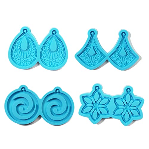 4 Stück Ohrring-Harz-Form, Schmuckgussform für Frauen, Ohrringe, Harz, Schmuck, Anhänger, Bastelzubehör 4 Stück Ohrring-Harz-Form, Schmuckgussform für Frauen, Ohrringe, Harz, Schmuck, Anhänger, Bastelzubehör von DIEKE