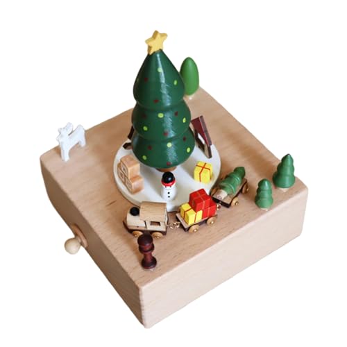 DIEKE Drehbare Holzfigur Spieluhr Spieluhr Ornament für Wohnzimmer Schlafzimmer Tischdekoration Handarbeit Musik von DIEKE