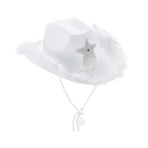 DIEKE Panamahut mit Schmucksteinen, schwerer Kristall, Federhut, Überraschungsgeschenke für Mädchen, Jungen, Braut, für Karneval, Musikfestival, Braut von DIEKE