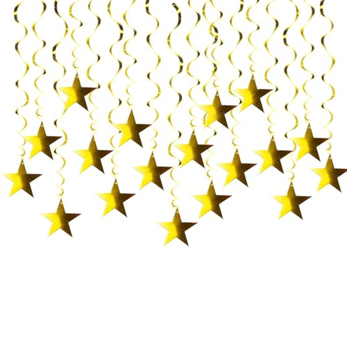 Festival Goldener Stern Verzierung Einzigartiger Goldener Stern Anhänger Party Hängende Ornament Für Hochzeit Geburtstag Dekoration Auffällige Spiralen Dekoration von DIEKE