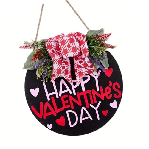 Holzschild mit Aufschrift "Welcome Valentines Day", zum Aufhängen, Ornament für Haustür, Fenster, Veranda, Dekoration von DIEKE