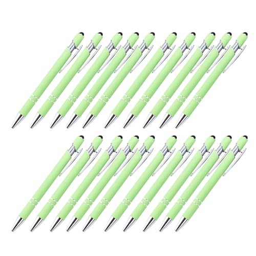 Multifunktions-Touchscreen-Stifte mit Kugelschreiber, einziehbarer Metall-Kugelschreiber, 1,0 mm Spitze, glatt zu schreiben, Metallspitze, 20 Stück von DIEKE