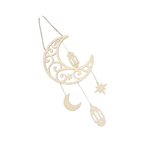 Ramadans Holz Stern und Mond Hängende Anhänger Ornament Festival Heimdekoration Handgemachte Eid Feier Zubehör Hängende Ornament von DIEKE