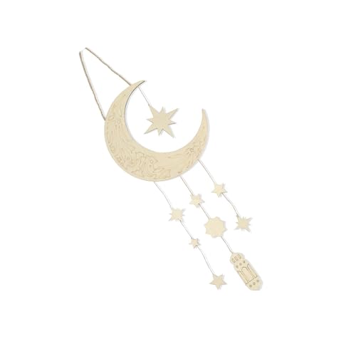 Ramadans Holz Stern und Mond Hängende Anhänger Ornament Festival Heimdekoration Handgemachte Eid Feier Zubehör Hängende Ornament von DIEKE