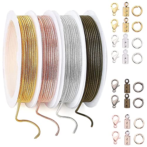 Schlangenkette, Kabelgliederkette für W/50 offene Binderinge, 8 Karabinerverschlüsse, 30 Verbindungsverschlüsse für Schmuckherstellung, Armband Schlangenkette, Kabelgliederkette für W/50 offene Binderinge, 8 Karabinerverschlüsse, 30 Verbindungsverschlüsse für Schmuckherstellung, Armband von DIEKE