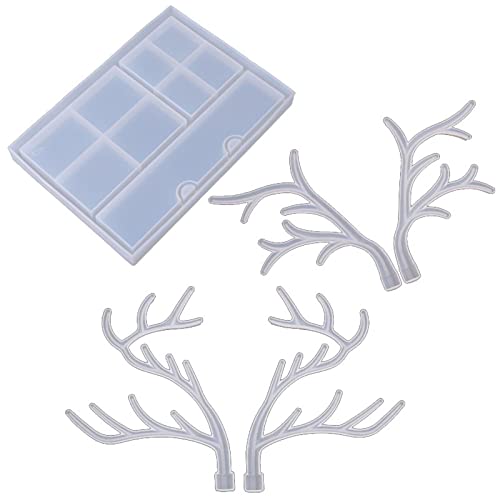 Silikonformen für Harz, Epoxidharz, Hirschformen, inklusive Geweih, Hirsch, Diamanten, Tablett, Stifthalter, Aufbewahrungsbox von DIEKE