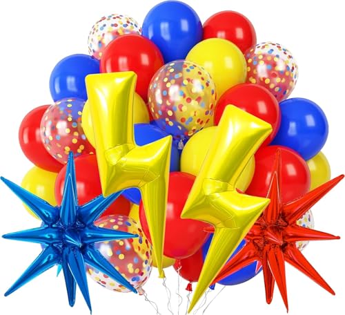 22 Stück Rot Gelb Blau Luftballons Set, Geburtstag Luftballons, Konfetti Luftballons, Explosions Stern Blitz Folienballon, für Jungen Mädchen Geburtstag Party Dekoration 22 Stück Rot Gelb Blau Luftballons Set, Geburtstag Luftballons, Konfetti Luftballons, Explosions Stern Blitz Folienballon, für Jungen Mädchen Geburtstag Party Dekoration von DIELIANHUA