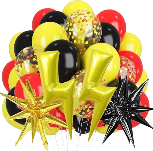22 Stück Rot Gelb Schwarz Luftballons Set, Geburtstag Luftballons, Konfetti Luftballons, Explosions Stern Blitz Folienballon, für Jungen Mädchen Geburtstag Party Dekoration 22 Stück Rot Gelb Schwarz Luftballons Set, Geburtstag Luftballons, Konfetti Luftballons, Explosions Stern Blitz Folienballon, für Jungen Mädchen Geburtstag Party Dekoration von DIELIANHUA
