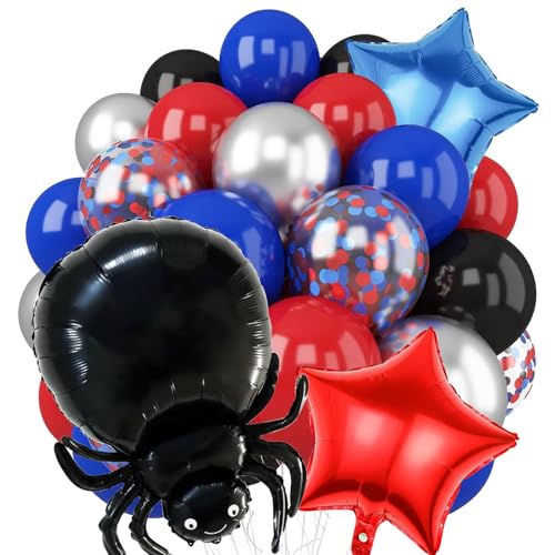 28 Stück Rot Blau Schwarz Luftballons Set, Geburtstag Luftballons, Konfetti Luftballons, Explosions Stern Blitz Folienballon, für Jungen Mädchen Geburtstag Party Dekoration 28 Stück Rot Blau Schwarz Luftballons Set, Geburtstag Luftballons, Konfetti Luftballons, Explosions Stern Blitz Folienballon, für Jungen Mädchen Geburtstag Party Dekoration von DIELIANHUA