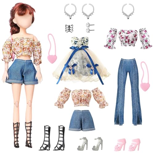 3 Set Puppenkleidung 30 cm, Kleidung für Puppen, Kleidung Outfits für Babypuppen, Puppenkleidung Set, Puppe Zubehör mit Kleider, Jeans, Ohrringe, Packungen, Schuhe, Halsketten, Armband 3 Set Puppenkleidung 30 cm, Kleidung für Puppen, Kleidung Outfits für Babypuppen, Puppenkleidung Set, Puppe Zubehör mit Kleider, Jeans, Ohrringe, Packungen, Schuhe, Halsketten, Armband von DIELIANHUA