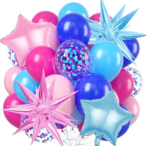 32 Stück Rosa Blau Luftballons Set, Geburtstag Luftballons, Konfetti Luftballons, Explosions Stern Blitz Folienballon, für Jungen Mädchen Geburtstag Party Dekoration 32 Stück Rosa Blau Luftballons Set, Geburtstag Luftballons, Konfetti Luftballons, Explosions Stern Blitz Folienballon, für Jungen Mädchen Geburtstag Party Dekoration von DIELIANHUA