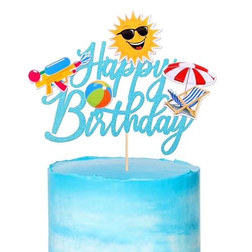 Kuchen Deko Hawaii, Cake Topper Pool Party, Tortendeko Poolparty, Tortendeko Pool, Geeignet für Sommer-Strand-Mottopartys, Hawaii-Mottopartys, Geburtstagspartys/B von DIELIANHUA