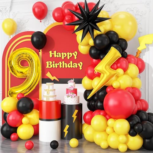 Luftballon 9. Geburtstag, 95 Stück Rot Schwarz Gelb Balloons, 9 Jahr Geburtstag, Deko 9. Geburtstags, Geburtstagsdeko 9 Jahr, für Jungen Mädchen Party Dekoration Luftballon 9. Geburtstag, 95 Stück Rot Schwarz Gelb Balloons, 9 Jahr Geburtstag, Deko 9. Geburtstags, Geburtstagsdeko 9 Jahr, für Jungen Mädchen Party Dekoration von DIELIANHUA