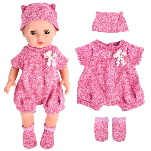 Puppenkleidung 35-43 cm, Kleidung Outfits für Baby Puppen, Puppenkleidung, Baby Puppe Kleidung mit Baby Langarm Bodys, Mantel, Socken Puppenkleidung 35-43 cm, Kleidung Outfits für Baby Puppen, Puppenkleidung, Baby Puppe Kleidung mit Baby Langarm Bodys, Mantel, Socken von DIELIANHUA