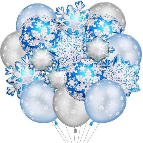 60 Stück Schneeflocken Luftballons, Blau Schneeflocken Folienballons, Schneeflocken Latexballon, für Mädchen Geburtstag Babyparty Hochzeit Schneeflocke Party Deko 60 Stück Schneeflocken Luftballons, Blau Schneeflocken Folienballons, Schneeflocken Latexballon, für Mädchen Geburtstag Babyparty Hochzeit Schneeflocke Party Deko von DIELOVEHUA