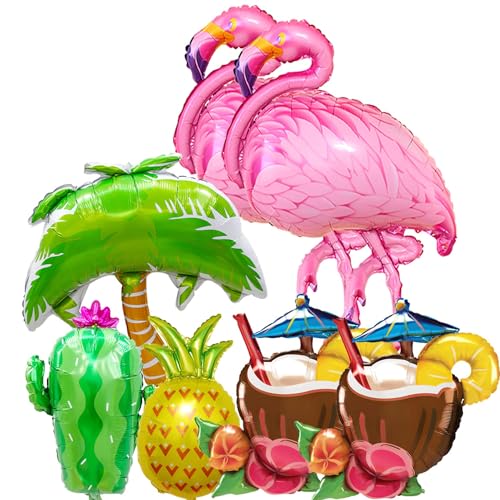 7 Stück Hawaii Folienballon, Riesen Hawaii Luftballons, Kokosnuss Baum Ananas Kaktus Luftballons, Sommerparty Helium Ballon, für Geburtstags Party Sommer Tropical Strandparty 7 Stück Hawaii Folienballon, Riesen Hawaii Luftballons, Kokosnuss Baum Ananas Kaktus Luftballons, Sommerparty Helium Ballon, für Geburtstags Party Sommer Tropical Strandparty von DIELOVEHUA