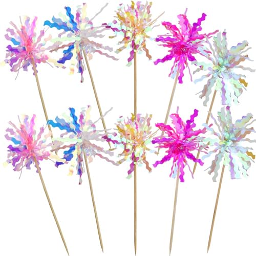 DIELOVEHUA 10 Stück Feuerwerk Cupcake Topper, Happy Birthday Cupcake Topper, Picks Tortenstecker Tortendeko, Bunte Glitzer Kuchen Dekoration für Babypart, Partydekoration, Hochzeitsbankett DIELOVEHUA 10 Stück Feuerwerk Cupcake Topper, Happy Birthday Cupcake Topper, Picks Tortenstecker Tortendeko, Bunte Glitzer Kuchen Dekoration für Babypart, Partydekoration, Hochzeitsbankett von DIELOVEHUA