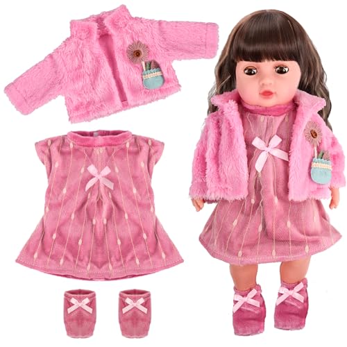 Puppenkleidung, Kleidung Outfits für Baby Puppen, Baby Puppe Kleidung, Puppenkleidung Set, Puppe Zubehör für 43-48 cm Puppen, Kleid, Mantel, Socken Puppenkleidung, Kleidung Outfits für Baby Puppen, Baby Puppe Kleidung, Puppenkleidung Set, Puppe Zubehör für 43-48 cm Puppen, Kleid, Mantel, Socken von DIELOVEHUA
