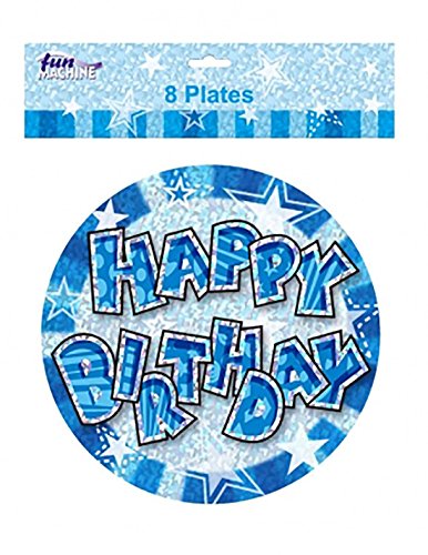 DIGITAL SPOT Glam Teller für Kinder, Happy Birthday, 22,9 cm, für Kinder, ausgefallene Party-Tischdekoration, Zubehör, Blau, Jungen, 8 Stück DIGITAL SPOT Glam Teller für Kinder, Happy Birthday, 22,9 cm, für Kinder, ausgefallene Party-Tischdekoration, Zubehör, Blau, Jungen, 8 Stück von DIGITAL SPOT