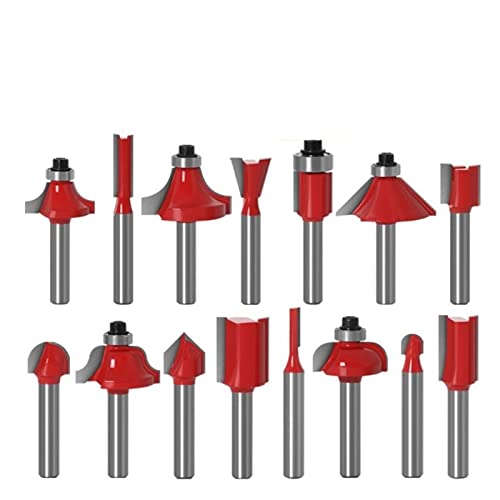 15-teiliges Fräser-Set for Trimmen von geraden 1/4-Schaft-Holzarbeiter-Fräsern for Trimmen von Maschinen-Holzlager-Bucht-Box-Bits(No Box) von DIGNIFE