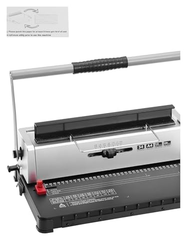 Bindemaschine, Spiralbindemaschine, manuelle Buchmaschine, 34-Loch-Bindung, 120 Blatt, Stanzbinder mit verstellbarem Spiralbinderücken Bindemaschine, Spiralbindemaschine, manuelle Buchmaschine, 34-Loch-Bindung, 120 Blatt, Stanzbinder mit verstellbarem Spiralbinderücken von DIGNIFE