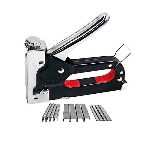 Nagelpistole, 3-in-1-Nagelgerät, DIY-Möbelbau-Hefter, Polsterklammer mit 600 Heftklammern, 3000 Heftklammern, Heimdekoration, Tischlerwerkzeug(3 IN 1 600 Nails) von DIGNIFE