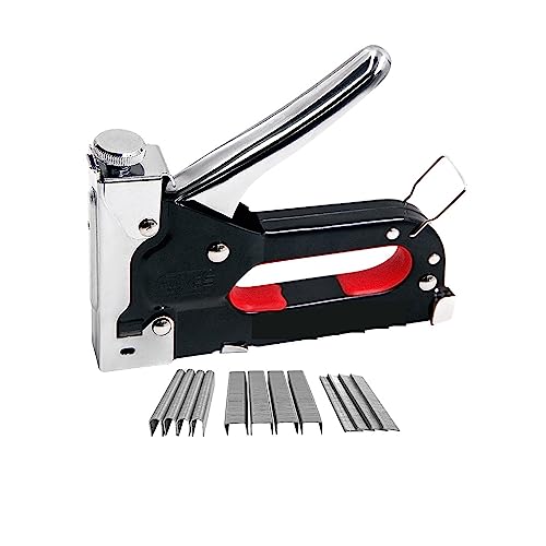 Nagelpistole, 3-in-1-Nagelpistole, DIY-Möbelbau-Hefter, Polster-Tacker mit 600 Heftklammern, Heimdekoration, Zimmerei-Werkzeug(1 UK) von DIGNIFE