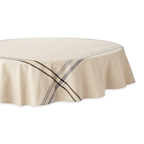 DII Tischdecke, French Stripe, Bauernhaus-Stil, 178 cm, rund, Taupe/Schwarz DII Tischdecke, French Stripe, Bauernhaus-Stil, 178 cm, rund, Taupe/Schwarz von DII