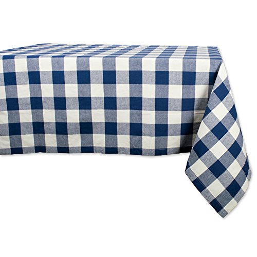 DII Buffalo Check Collection Klassische Bauernhaus-Tischdecke, Baumwolle, Marineblau und Creme, 120" x 60" (Rectangular) von DII