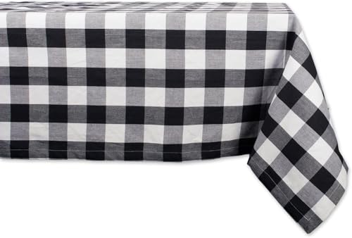DII Buffalo Check Collection Klassische Bauernhaus-Tischdecke, Baumwolle, Schwarz und Weiß, 120" x 60" (Rectangular) von DII
